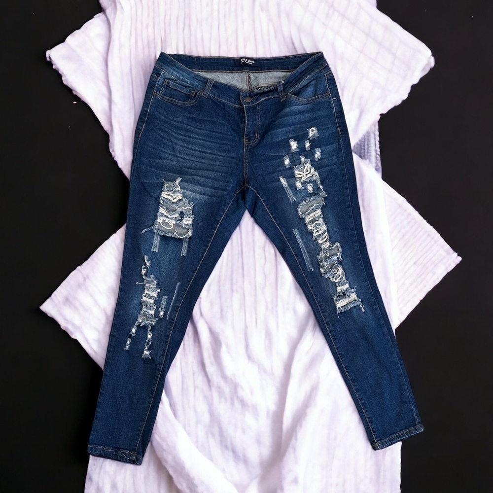 Distressed Wax Jeans